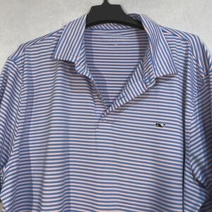 vineyard vines Bradley Striped Sankaty Performance Golf Polo  XL Pink